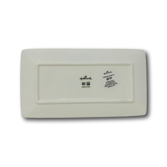 Hallmark Snowflake Red Tray Platter Christmas Holiday Serving Dish Trinket Candy - Picture 3 of 3